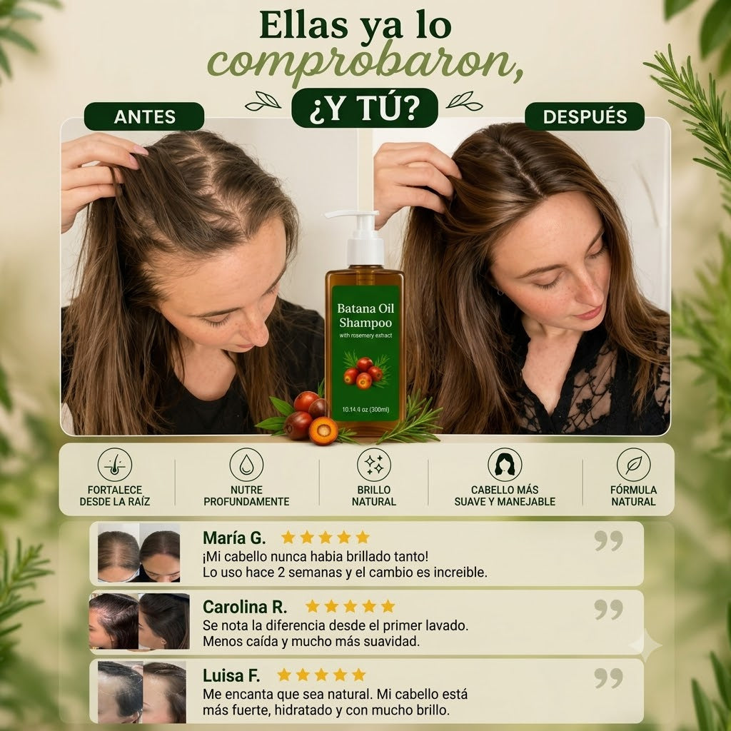 Champú de Batana y Romero. OFERTA 2X1. Frena ya la caida de pelo antes de que sea tarde